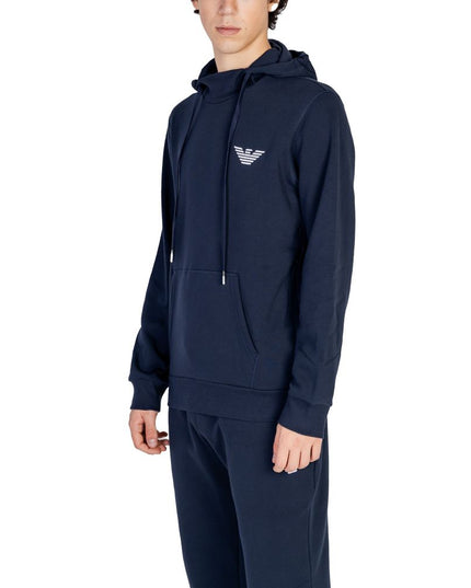 Emporio Armani Underwear Blue Cotton Hoodie