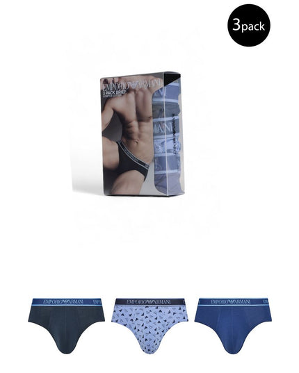 Emporio Armani Underwear Blue Cotton Briefs