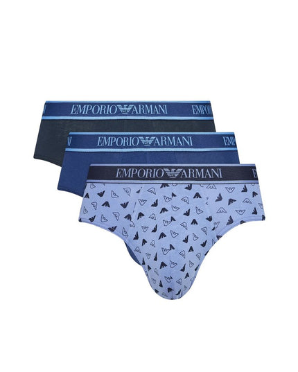 Emporio Armani Underwear Blue Cotton Briefs