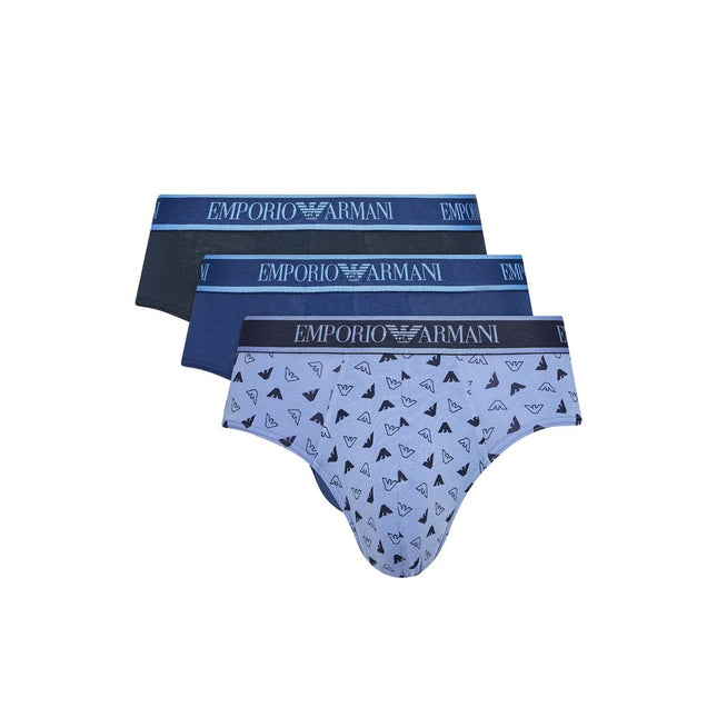 Emporio Armani Underwear Blue Cotton Briefs