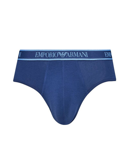 Emporio Armani Underwear Blue Cotton Briefs