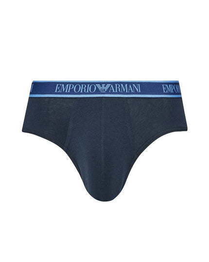 Emporio Armani Underwear Blue Cotton Briefs