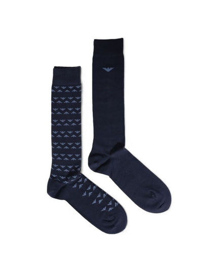 Emporio Armani Underwear Blue Cotton Socks