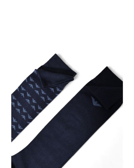 Emporio Armani Underwear Blue Cotton Socks