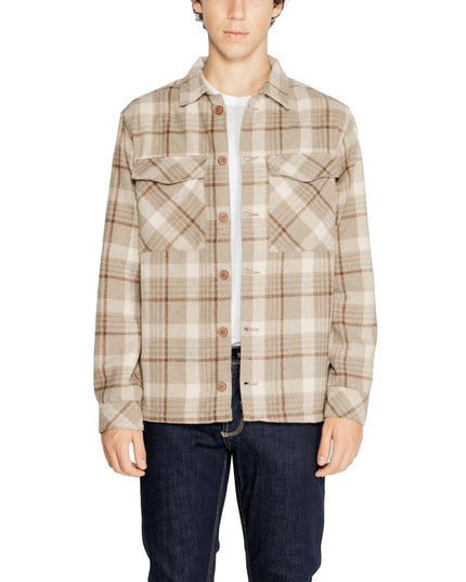 Hamaki-Ho Beige Polyester Pattern Shirt