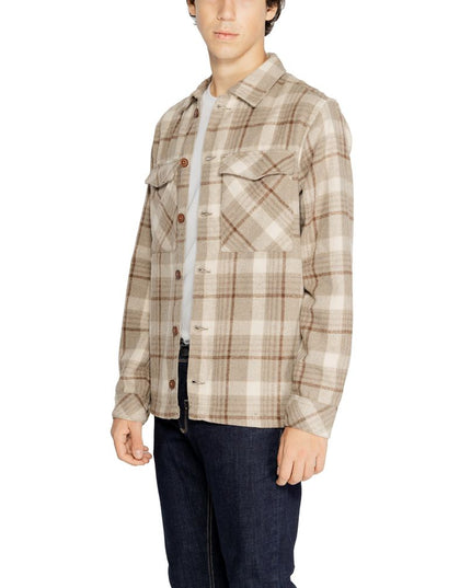 Hamaki-Ho Beige Polyester Pattern Shirt