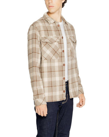 Hamaki-Ho Beige Polyester Pattern Shirt