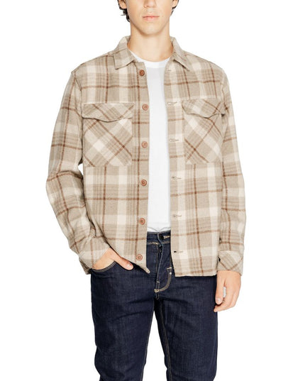 Hamaki-Ho Beige Polyester Pattern Shirt