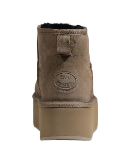EMU Australia Beige Leather Ankle Boots
