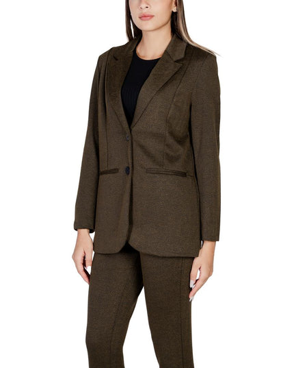 ICHI Green Polyester Blazer