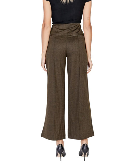 ICHI Green Polyester Casual Pants