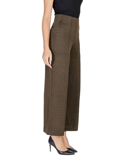 ICHI Green Polyester Casual Pants