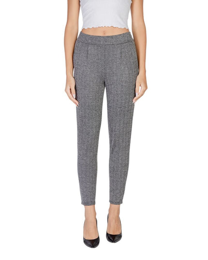 ICHI Black Polyester Skinny Pants