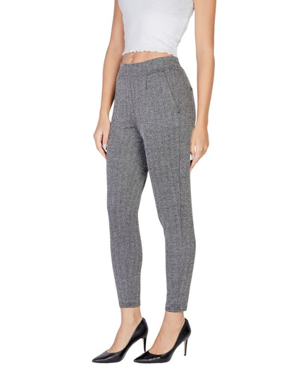 ICHI Black Polyester Skinny Pants