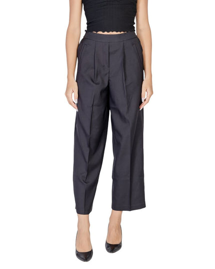 ICHI Black Polyester Casual Pants