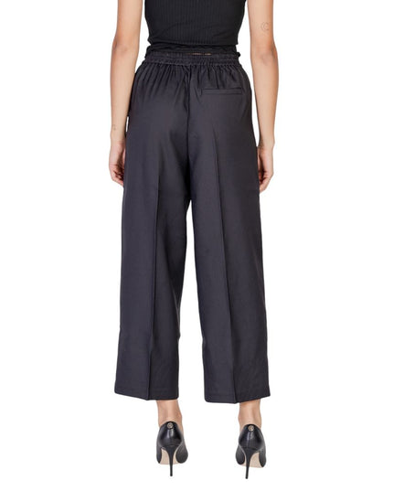 ICHI Black Polyester Casual Pants