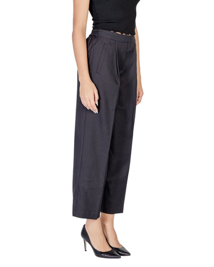 ICHI Black Polyester Casual Pants