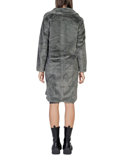 ICHI Black Polyester Coat