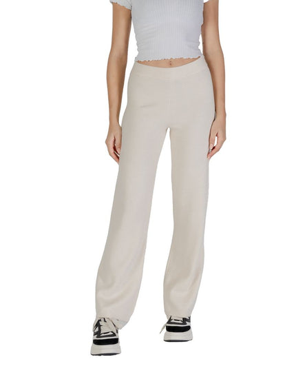 Vero Moda Cream Viscose Casual Pants