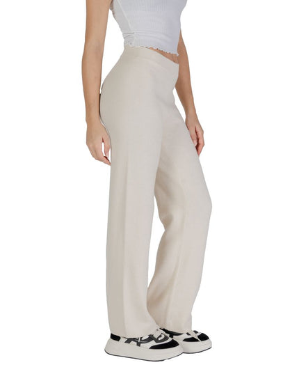Vero Moda Cream Viscose Casual Pants