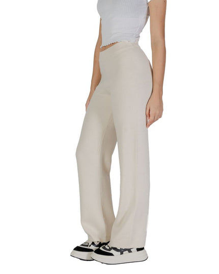 Vero Moda Cream Viscose Casual Pants