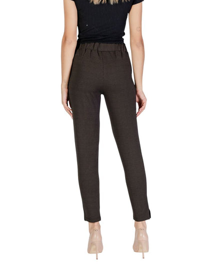 ICHI Brown Polyester Casual Pants