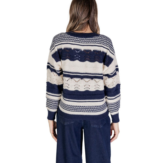 ICHI Blue Recycled Polyester Sweatshirt