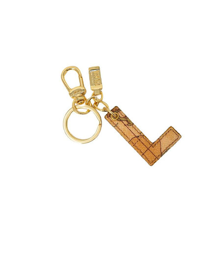 Alviero Martini Prima Classe Beige Leather Keychain