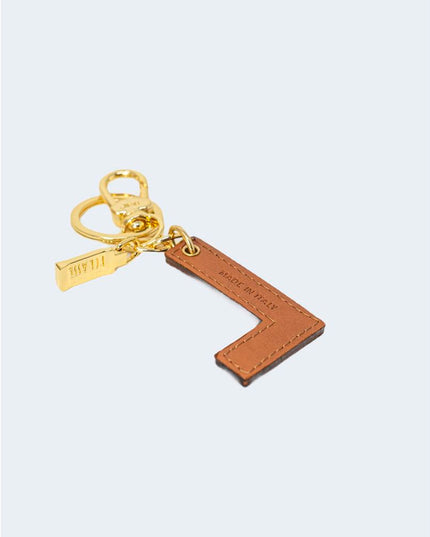 Alviero Martini Prima Classe Beige Leather Keychain