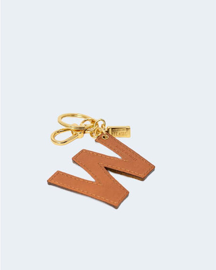 Alviero Martini Prima Classe Beige Leather Keychain