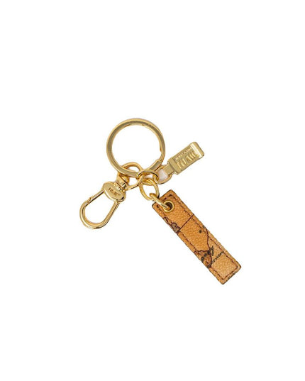 Alviero Martini Prima Classe Beige Leather Keychain