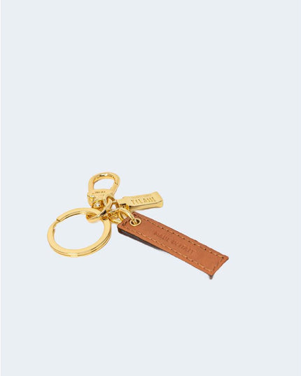 Alviero Martini Prima Classe Beige Leather Keychain