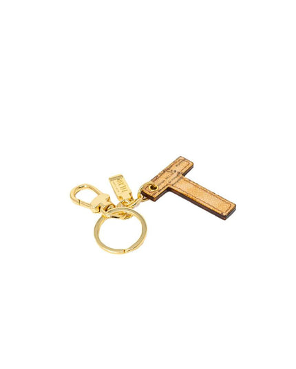 Alviero Martini Prima Classe Beige Leather Keychain