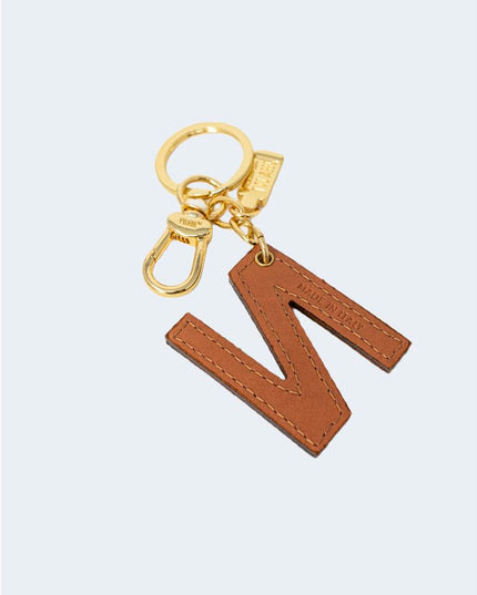 Alviero Martini Prima Classe Beige Leather Keychain