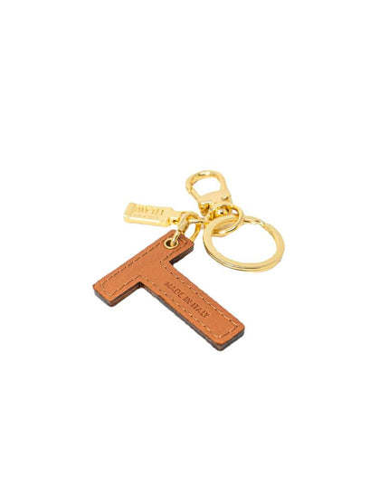 Alviero Martini Prima Classe Beige Leather Keychain