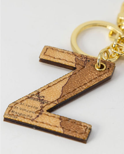 Alviero Martini Prima Classe Beige Leather Keychain