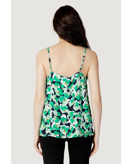 Jacqueline De Yong Green Cotton Tank Tops