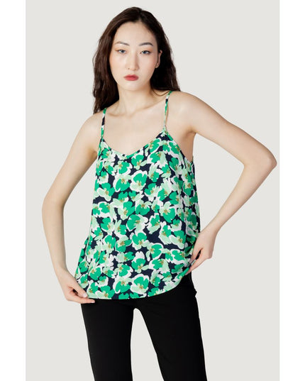 Jacqueline De Yong Green Cotton Tank Tops