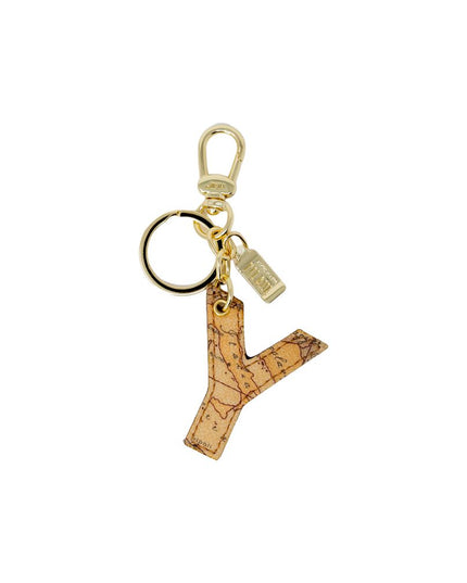 Alviero Martini Prima Classe Beige Artificial Leather Keychain