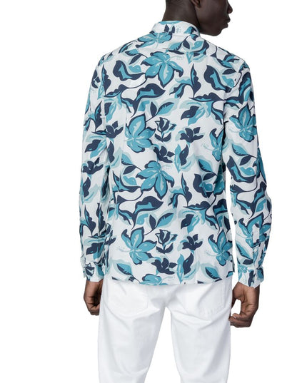 Antony Morato Blue Viscose Pattern Shirt