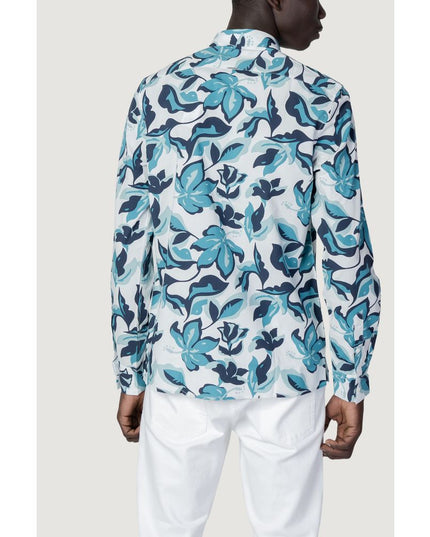 Antony Morato Blue Viscose Pattern Shirt