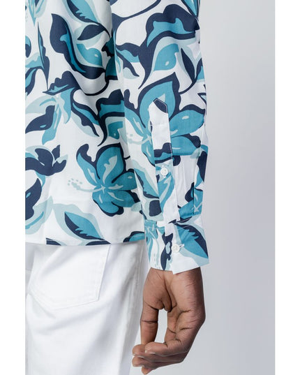 Antony Morato Blue Viscose Pattern Shirt