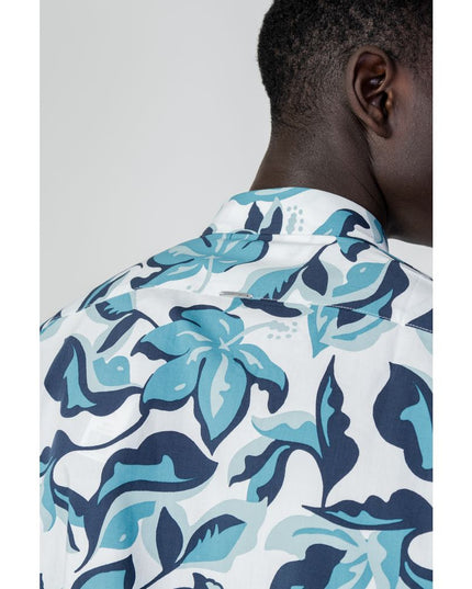 Antony Morato Blue Viscose Pattern Shirt