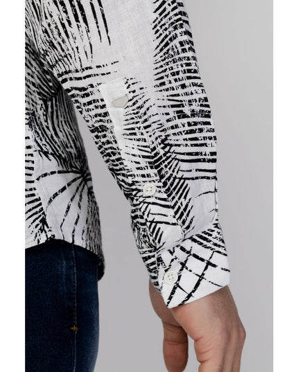 Antony Morato Black Linen Pattern Shirt