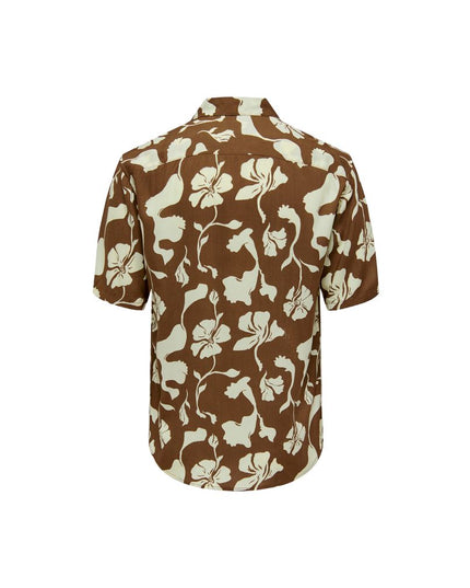 Only & Sons Brown Viscose Shortsleeve Shirt