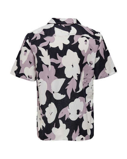 Only & Sons Purple Linen Shortsleeve Shirt