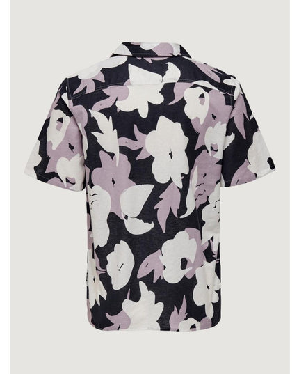 Only & Sons Purple Linen Shortsleeve Shirt