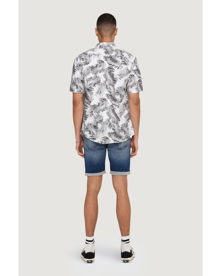 Only & Sons White Cotton Shortsleeve Shirt