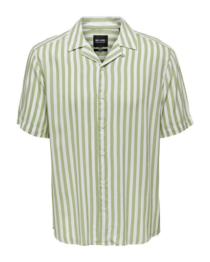 Only & Sons Green Viscose Shortsleeve Shirt