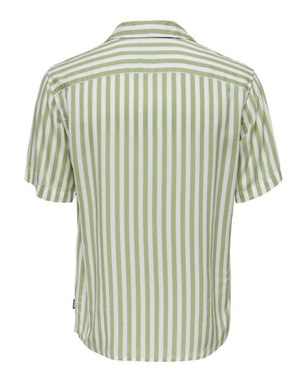 Only & Sons Green Viscose Shortsleeve Shirt